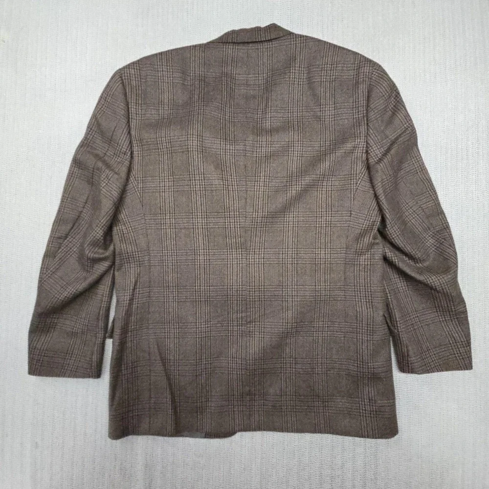 Vintage Tommy Hilfiger Blazer Mens 42R Brown Plaid Wool Tweed Sport Coat Jacket
